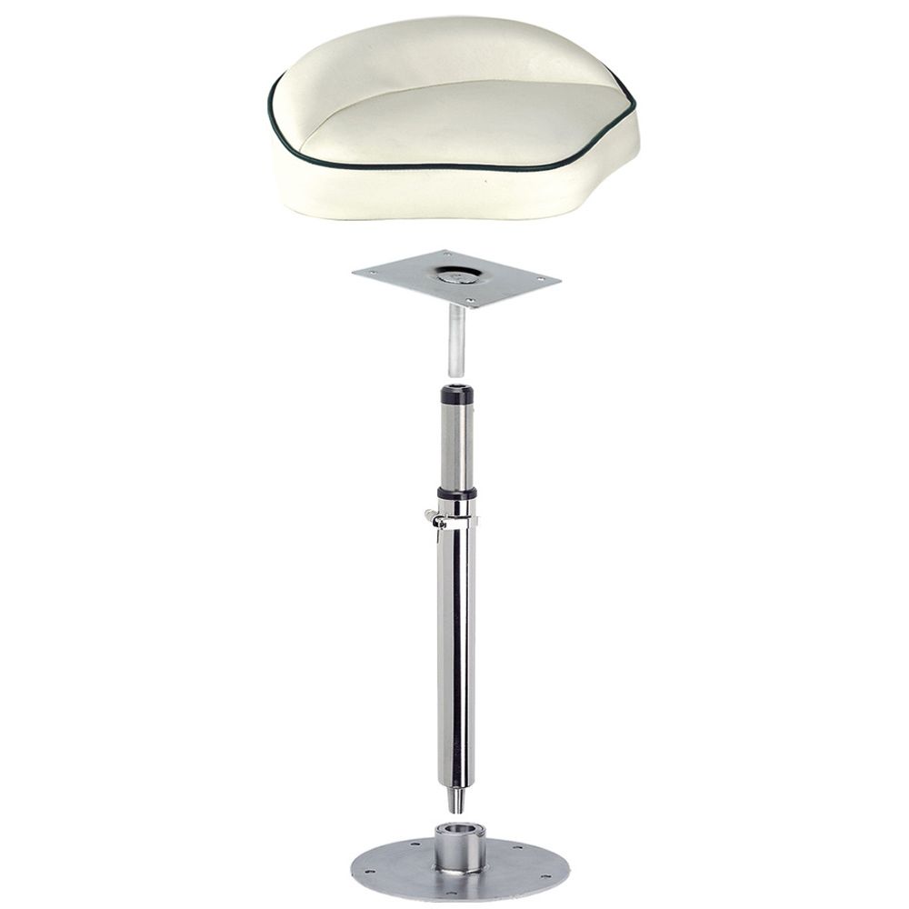 Siège bicyclette sur pied télescopique pour pack barque Silurine 4m bass boat avec Minn Kota Powerdrive