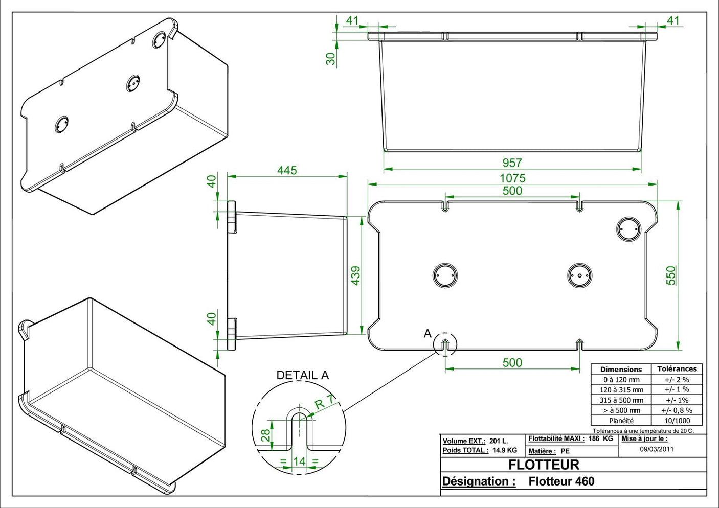 Flotteurs moussés F460