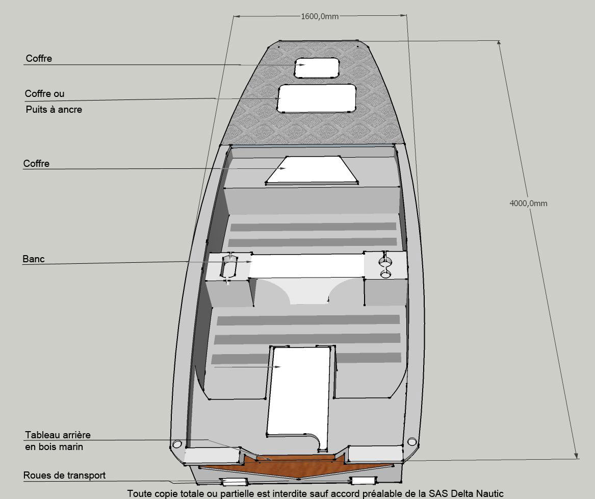 Pack n°1 barque Silurine 4 m Bass Boat