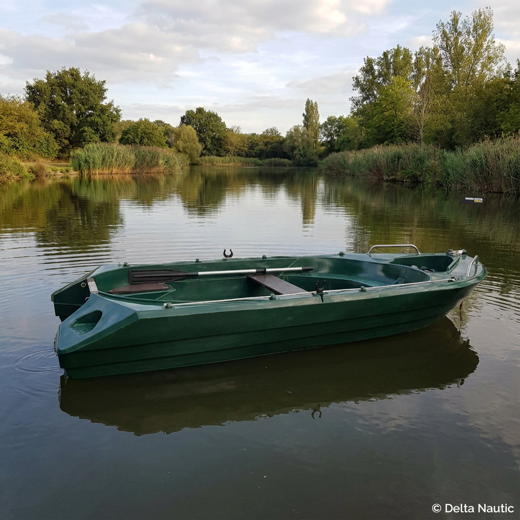 Barque Falco verte dans un étang