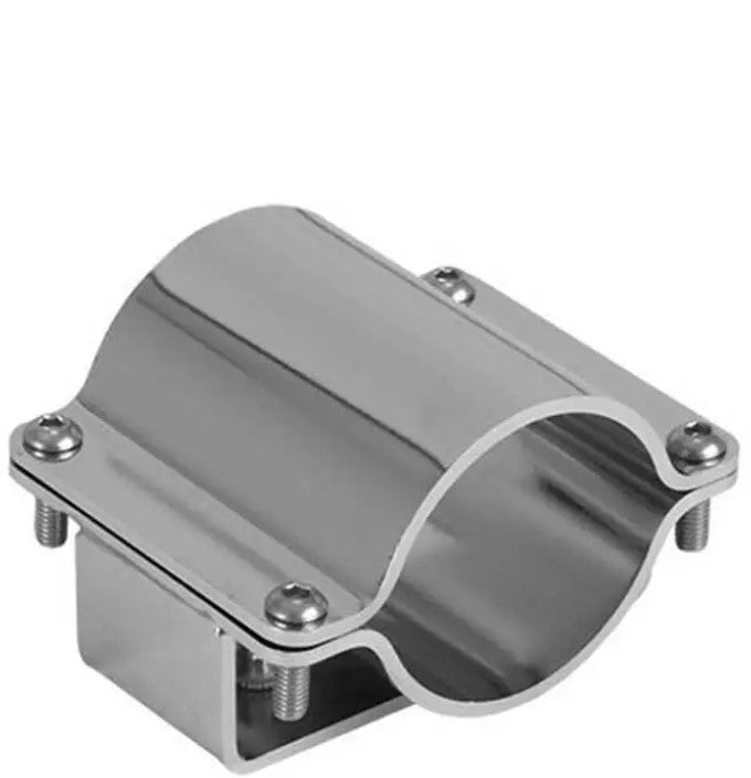 Bride pour fixation d'accessoires sur tube (main courante, balcon, roll bar)