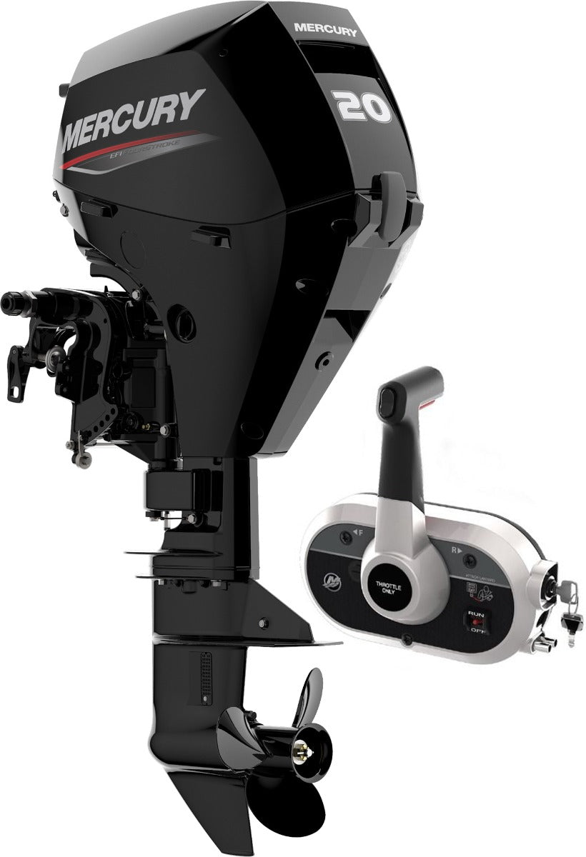 Mercury 20CV 4T EFI arbre long démarrage électrique et TRIM commande à distance