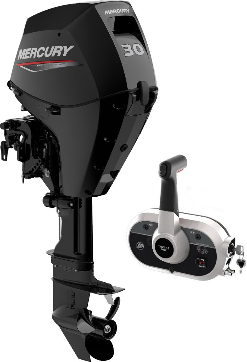 Mercury 30CV 4T arbre long démarrage électrique relevage par assistance gaz commande à distance