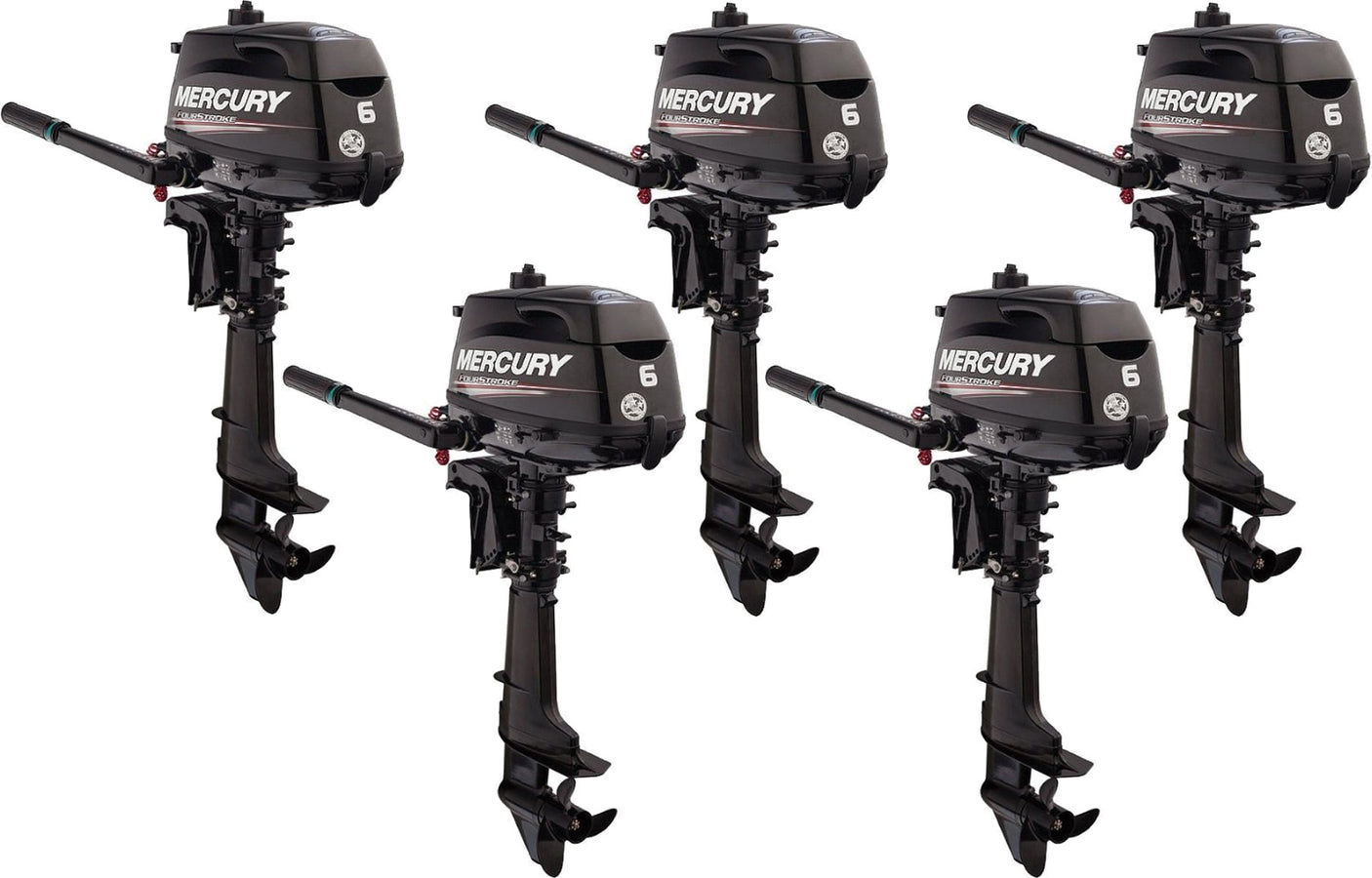 Lot de 5 hors bord Mercury 6cv 4t arbre court