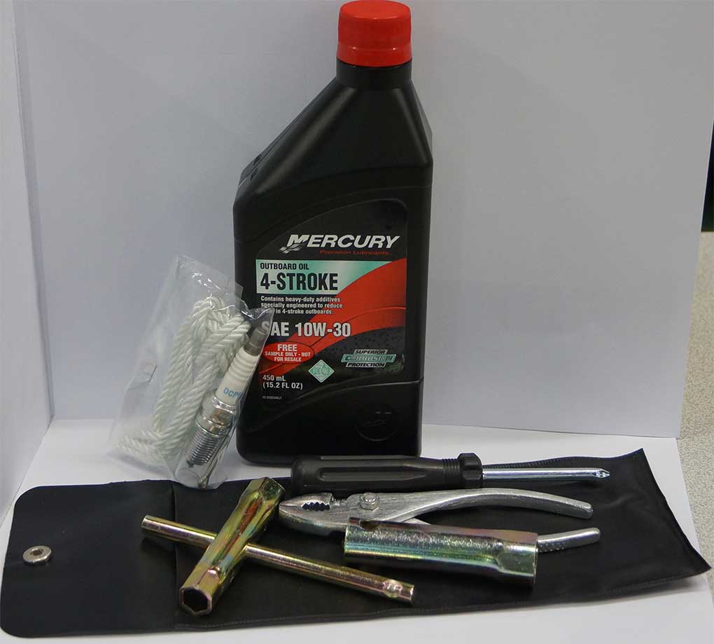 Huile et trousse à outils pour Mercury 4CV 4T démarrage manuel