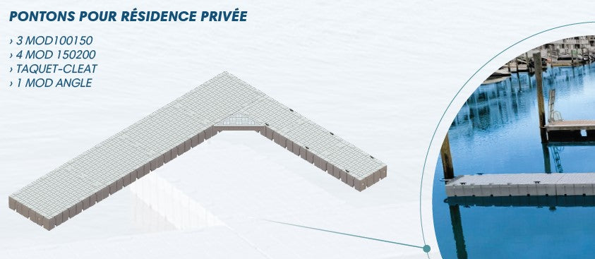 Ponton Modulaire - Ponton Flottant - 150 cm x 200 cm