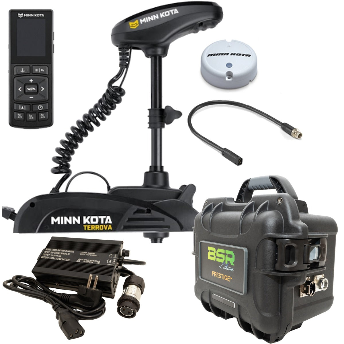 Pack Minn Kota Terrova 55 lbs 12V 137 cm GPS + valise batterie lithium BSR Prestige+ 100A et chargeur offert