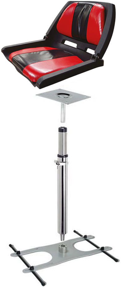 Siège confort bass boat easy fixation rouge