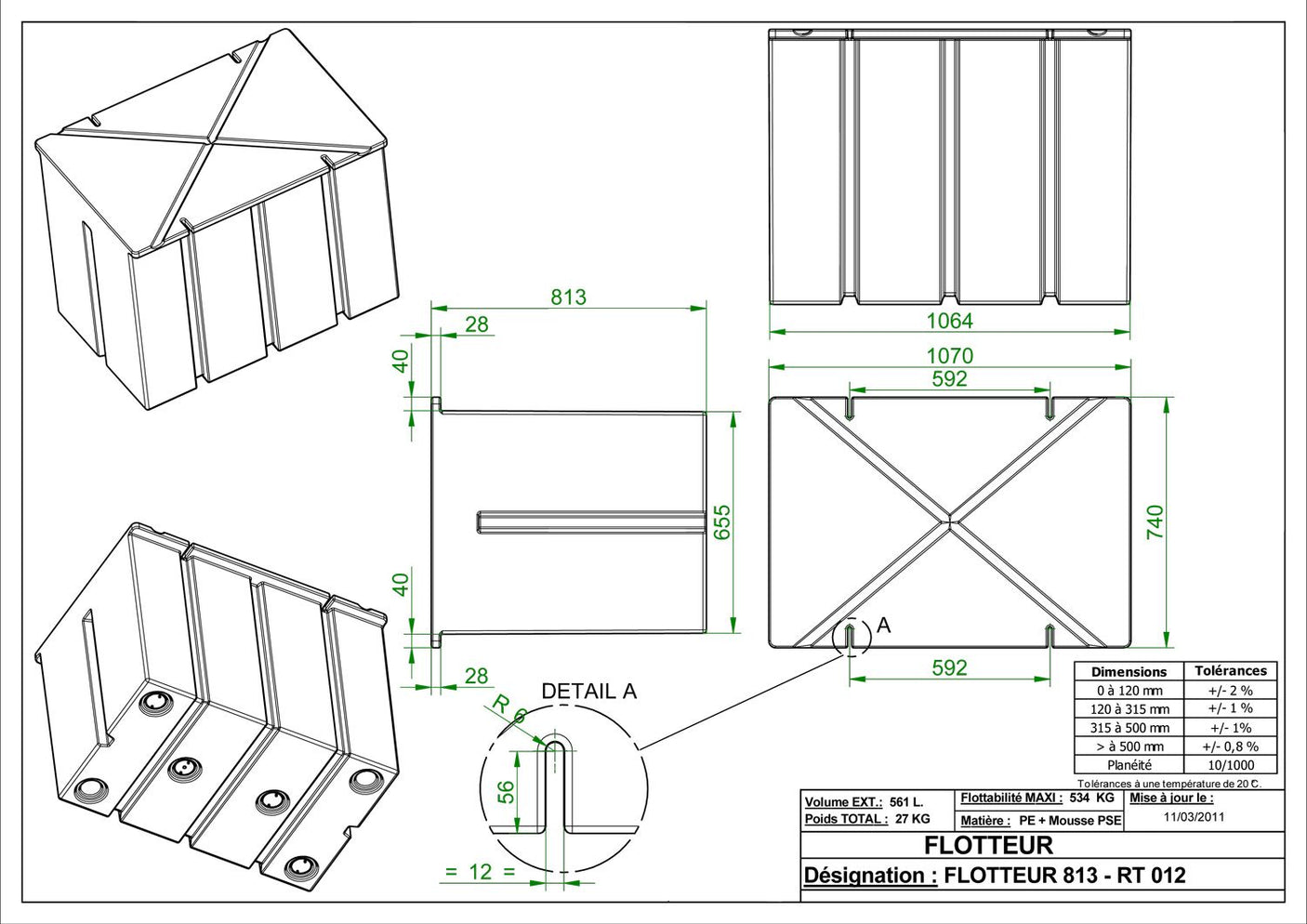 Flotteurs moussés F813