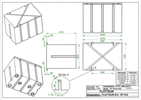 Flotteurs moussés F813