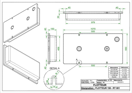 Flotteurs non moussés F150