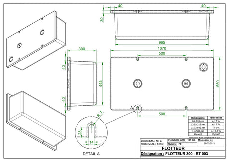 Flotteurs non mousses F300