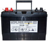 Batterie marine décharge lente pour Pack Plus barque Silurine  4m avec remorque Nautic Plus et moteur Mercury 6CV 4T