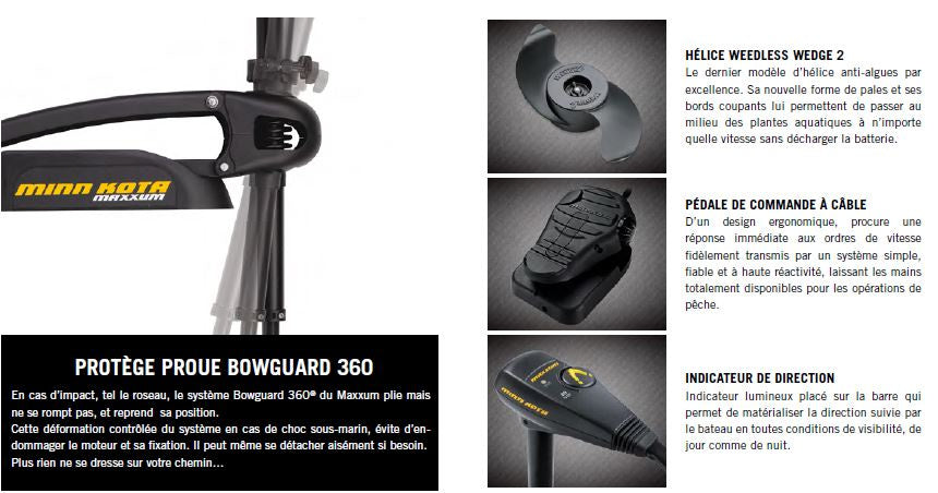 Maxxum 80lbs 24V 107cm moteur électrique Minn Kota