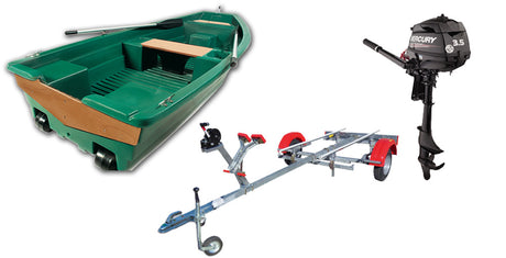 Pack barque la Spacieuse 320 + remorque complète Nautic Plus + moteur thermique Mercury 3,5cv 4 temps