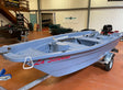 Barque EXPO Silurine 400 Blouge Prototype avec remorque CBS et Moteur Mercury 6cv 4t vue de face