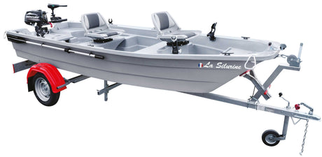 Pack suréquipé Silurine 4m titanium avec remorque Nautic Plus et Mercury 6CV 4T : le meilleur pack barque de pêche