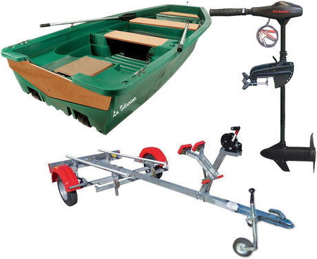 Silurine 4m moteur électrique Eco Booster V 55 lbs et remorque Nautic Plus