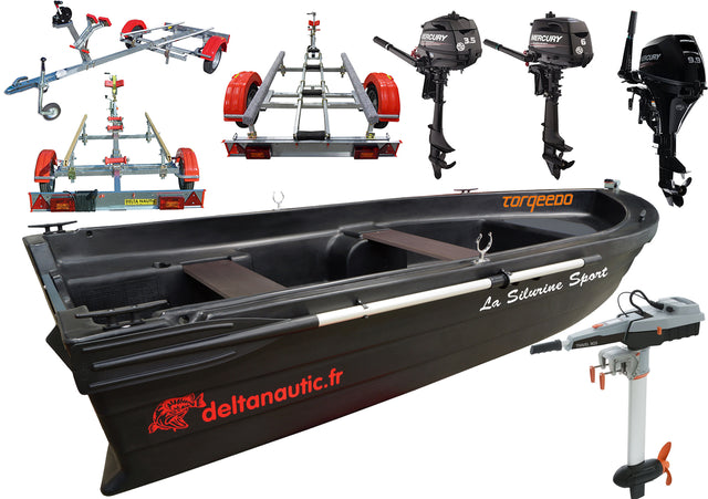 Pack hybride Silurine Sport 373 + moteurs + remorque en option