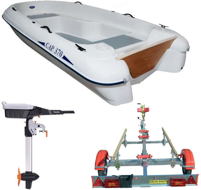 Bateau Rigiflex Cap 370 avec moteur Torqeedo Travel S et remorque GT