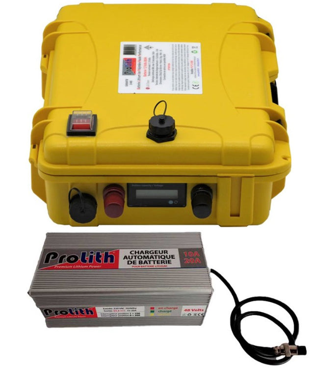 Valise Batterie Lithium 60Ah 36V + sortie régulée + chargeur offert