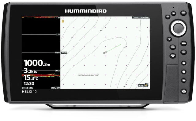 Combiné Humminbird Hélix 10 G4N CHIRP XD 2D + Sonde tableau arrière 50/200 KHz