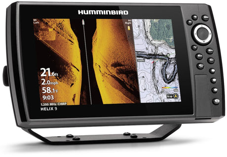 Combiné Humminbird Hélix 9 G4N CHIRP MEGA SI + Sonde tableau arrière 140/240/1075/1200 KHz