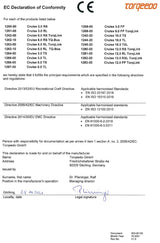 Déclaration de conformité Moteur électrique Torqeedo Cruise 6.0 R commande à distance