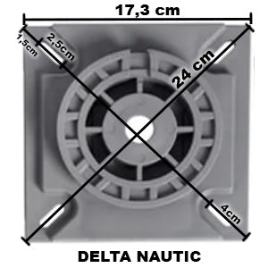 dimensions platine de fixation de siege confort luxe delta nautic