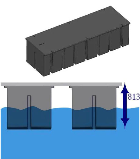 Flotteurs pour pontons F 2130 moussés