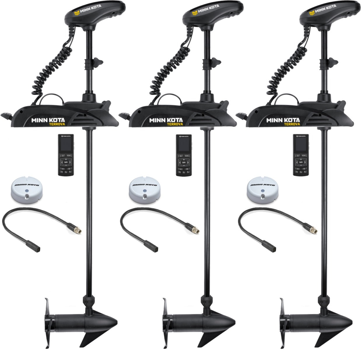 Lot 3 moteurs électriques Minn Kota Terrova 55 lbs GPS 137 cm