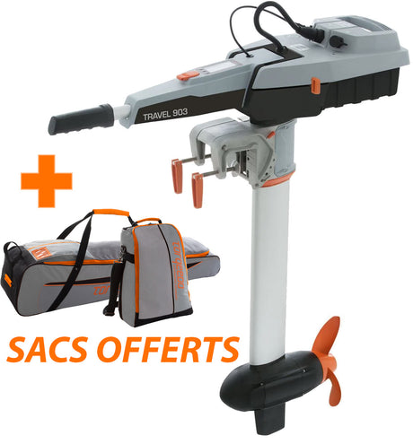 Moteur électrique Torqeedo Travel 903 barre franche avec batterie lithium intégrée et chargeur ET SACS DE TRANSPORT OFFERTS