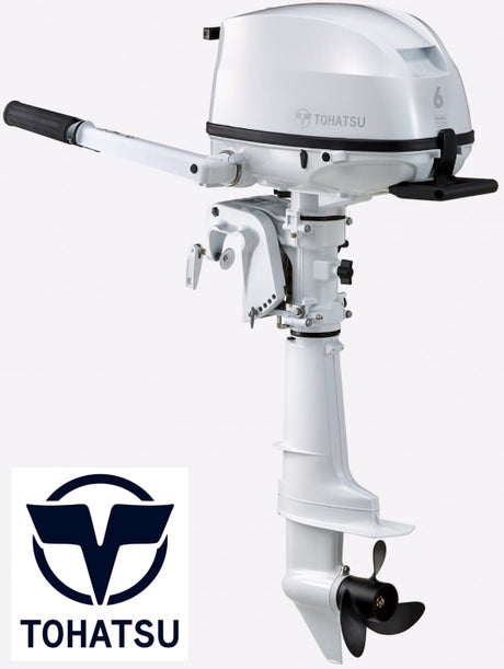 Tohatsu 6CV 4T arbre court démarrage manuel barre franche avec réservoir intégré