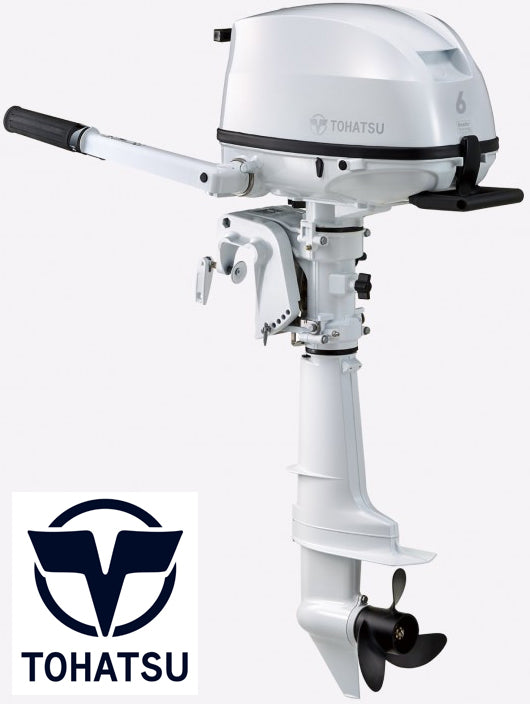 Tohatsu 6CV 4T arbre court démarrage manuel barre franche avec réservoir intégré