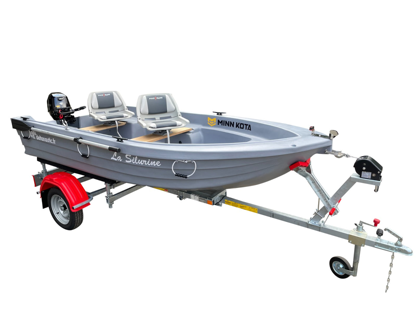 Pack Barque Mer Silurine Sport 373 Titanium + Remorque GT Grand Tourisme + 2 Sièges Conforts Luxes + 1 Hors Bord Tohatsu 6cv 4t