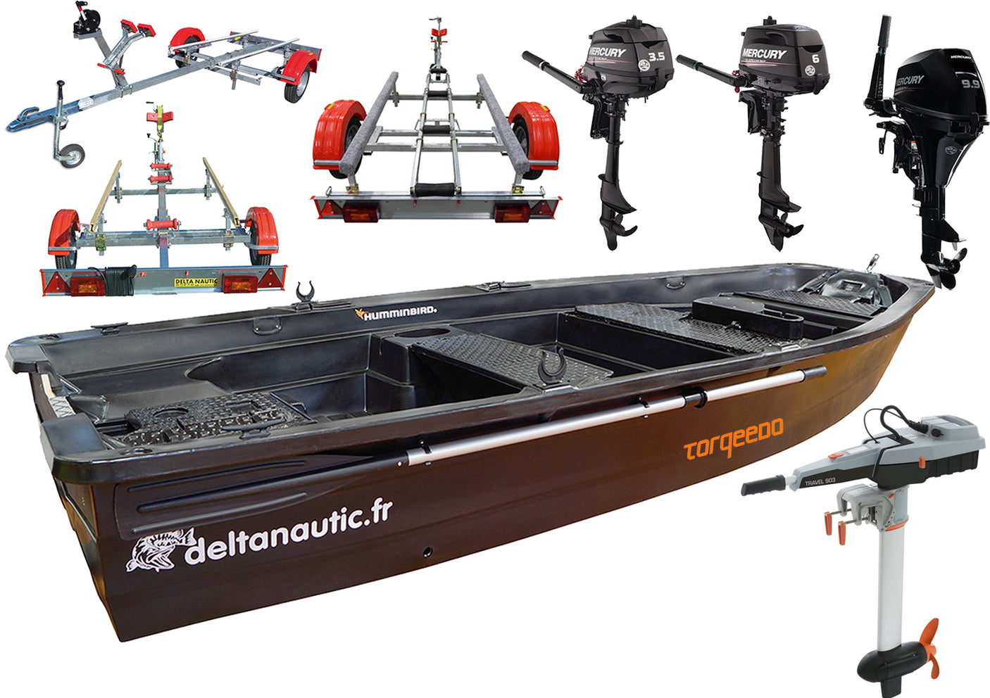 Pack hybride Silurine 4m + moteurs + remorque en option