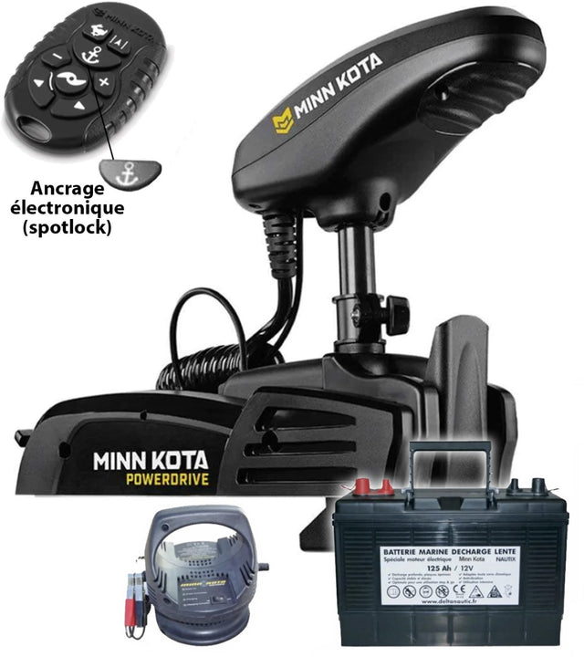 Pack moteur avant Powerdrive GPS 55 Lbs 12V arbre 137cm + micro télécommande