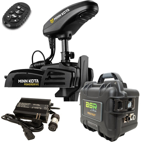 Pack moteur électrique avant Minn Kota Powerdrive GPS 55 Lbs 12V + micro télécommande + valise batterie lithium BSR Prestige+ avec chargeur