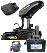 Pack moteur avant Minn Kota Powerdrive 55 Lbs 12V 122cm avec pédale + batterie décharge lente 125Ah + chargeur MKP 110
