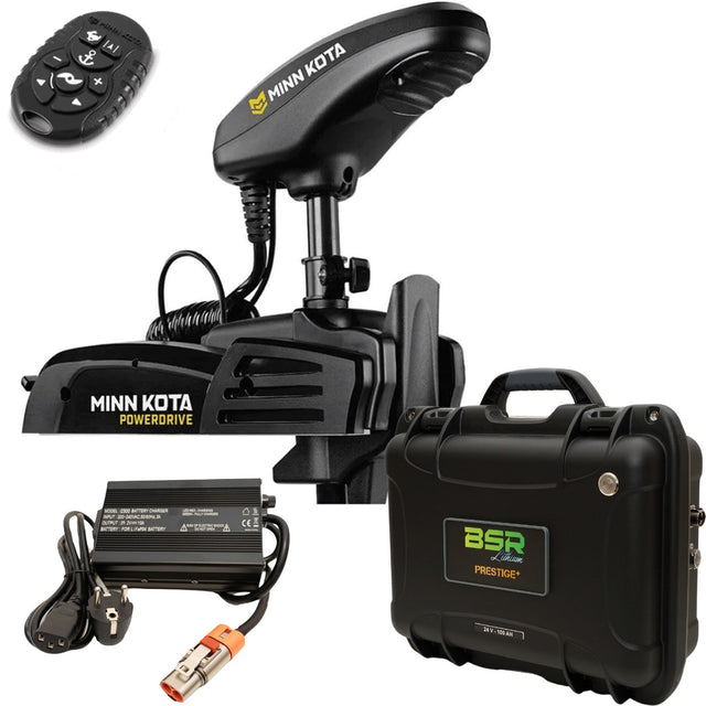 Pack Powerdrive 70 Lbs 137 cm GPS 24 Volts avec micro télécommande + valise batterie lithium BSR Prestige+ 24 Volts 100A avec chargeur
