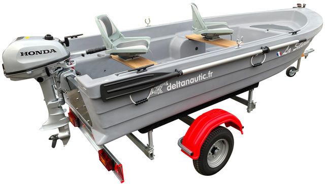Pack barque Silurine Sport 3m73 + Honda 6CV 4T+ remorque GT Offre Spéciale PROS