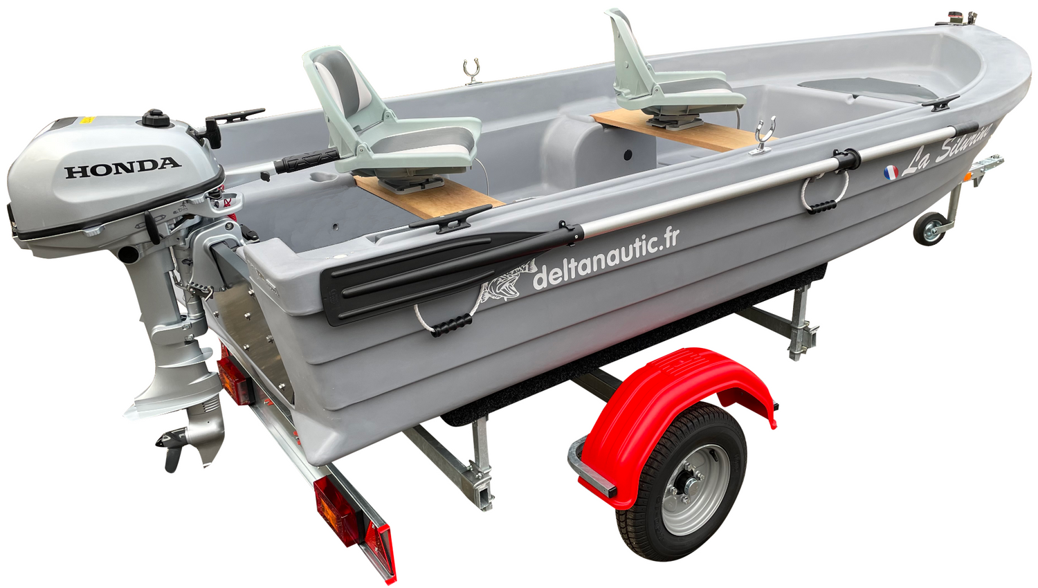 Pack barque Silurine Sport 3m73 + Honda 2.3CV 4T+ remorque GT Offre Spéciale PROS