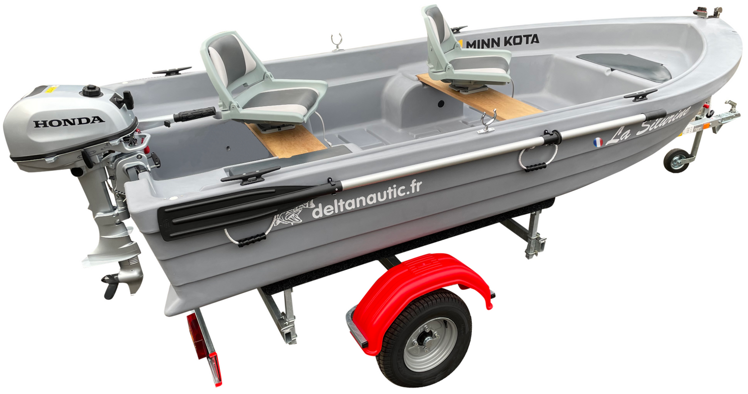Pack barque Silurine Sport 3m73 + Honda 6CV 4T+ remorque GT Offre Spéciale PROS
