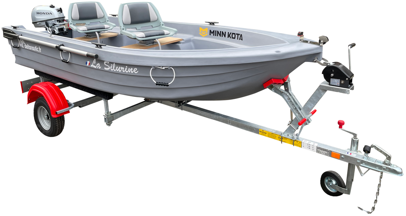Pack barque Silurine Sport 3m73 + Honda 2.3CV 4T+ remorque GT Offre Spéciale PROS