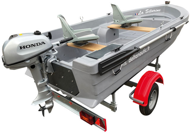 Pack barque Silurine Sport 3m73 + Honda 2.3CV 4T+ remorque GT Offre Spéciale PROS
