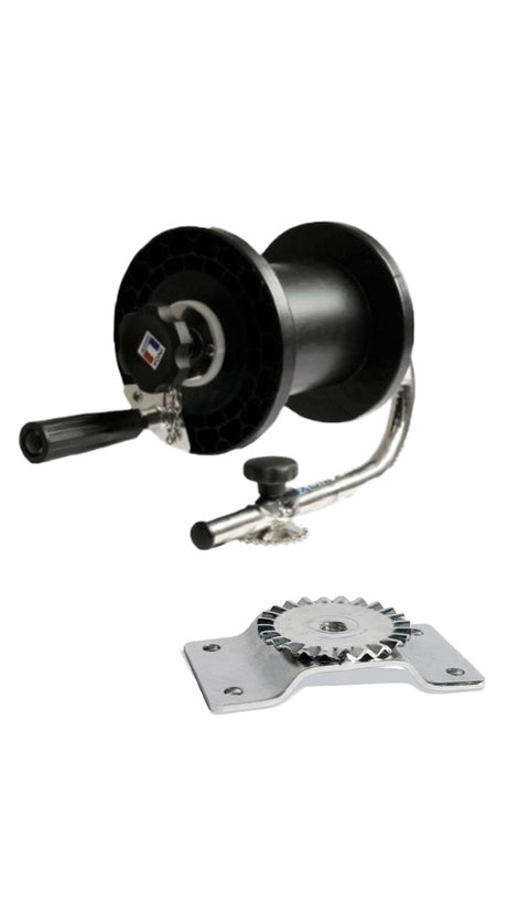 Enrouleur treuil pour ancre ou poids avec fixation