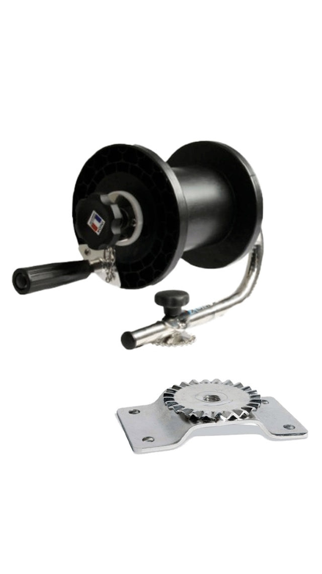 Enrouleur treuil pour ancre ou poids avec fixation