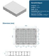Ponton Modulaire - Ponton Flottant - 150 cm x 200 cm