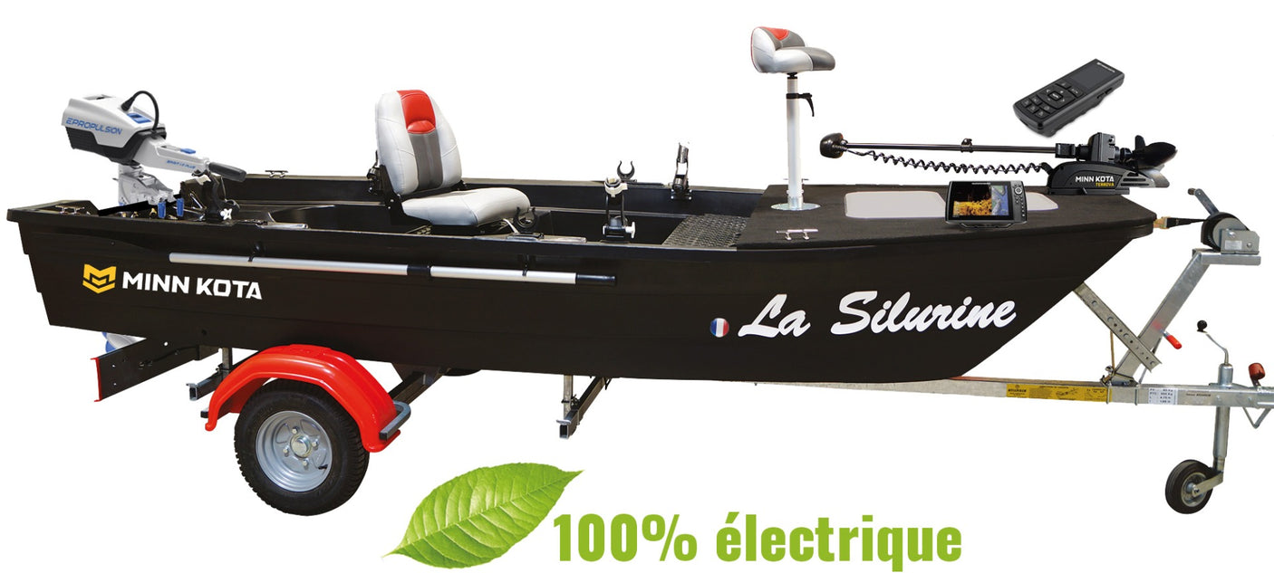 Pack  Silurine 4m Bass Boat SPIRIT Blacky Electrique