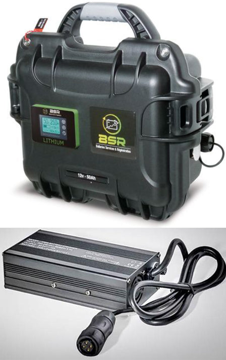 Valise Batterie Lithium BSR Lifepo4 Gen2 50Ah 12V + sortie régulée + chargeur offert